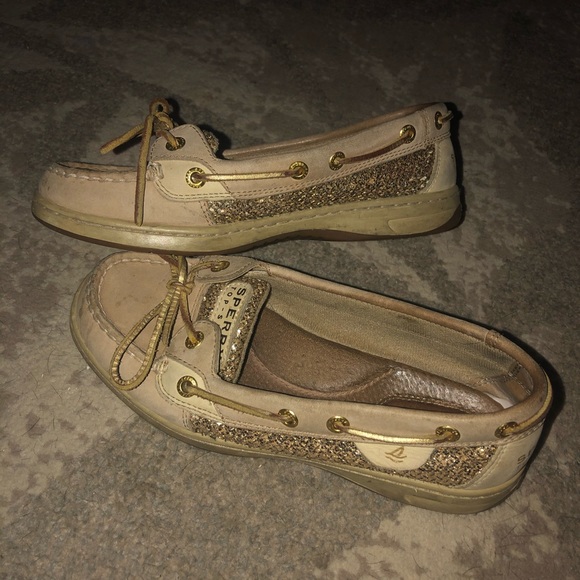 Sperry Shoes - women’s gold sparkly sperrys (size 5.5)